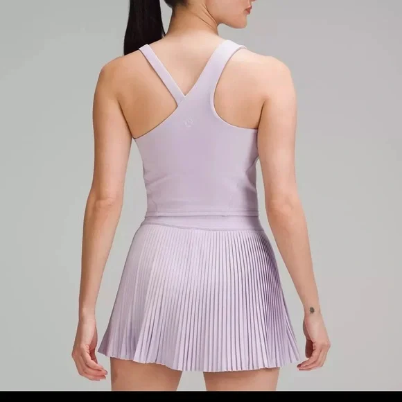 $68 Lululemon Everlux Asymmetrical Tennis Tank Top Lilac Ether - Picture 4 of 7